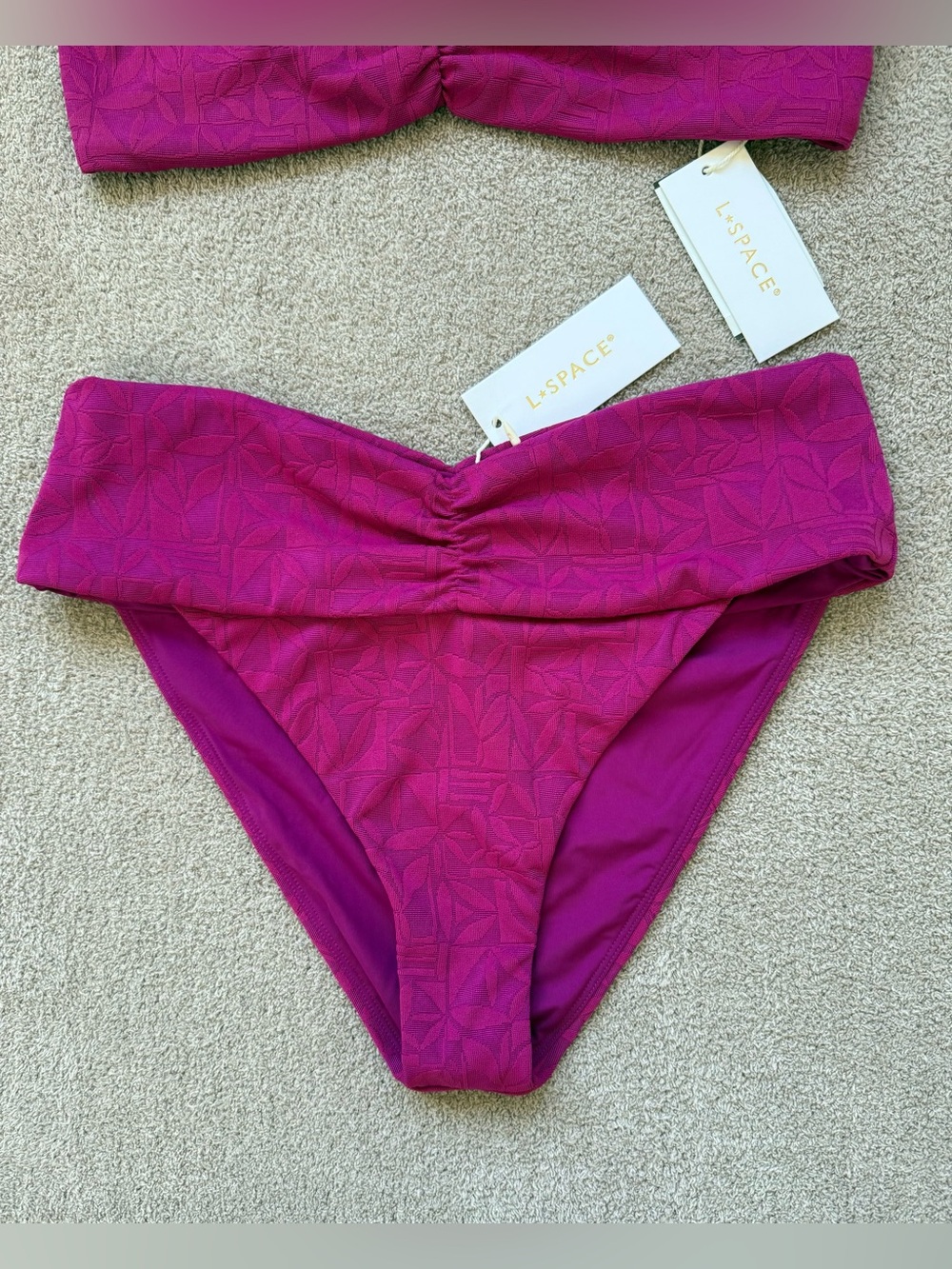 NEW - L*SPACE x REVOLVE - Swim Set - Bardot Bottom Classic / Marlee Top - BERRY - Picture 6 of 12